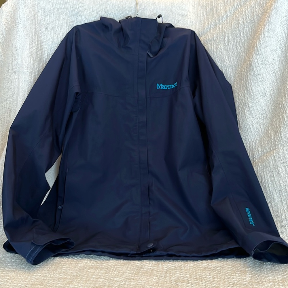 Marmot Womens Gortex Minimalist Jacket, Navy, Size Large